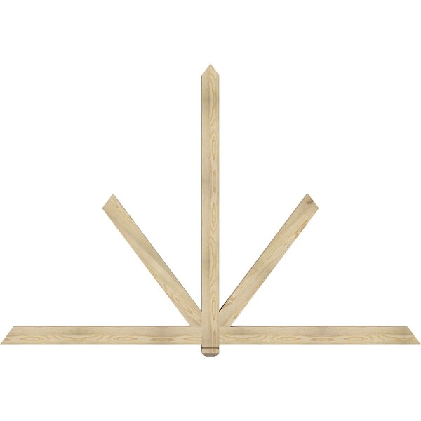 Ekena Millwork Kennewick Rough Sawn Timber Gable Bracket, Douglas Fir, 96"W x 64"H x 4"D x 4"F, 16/12 Pitch GBW096X64X0404KEN00RDF - main